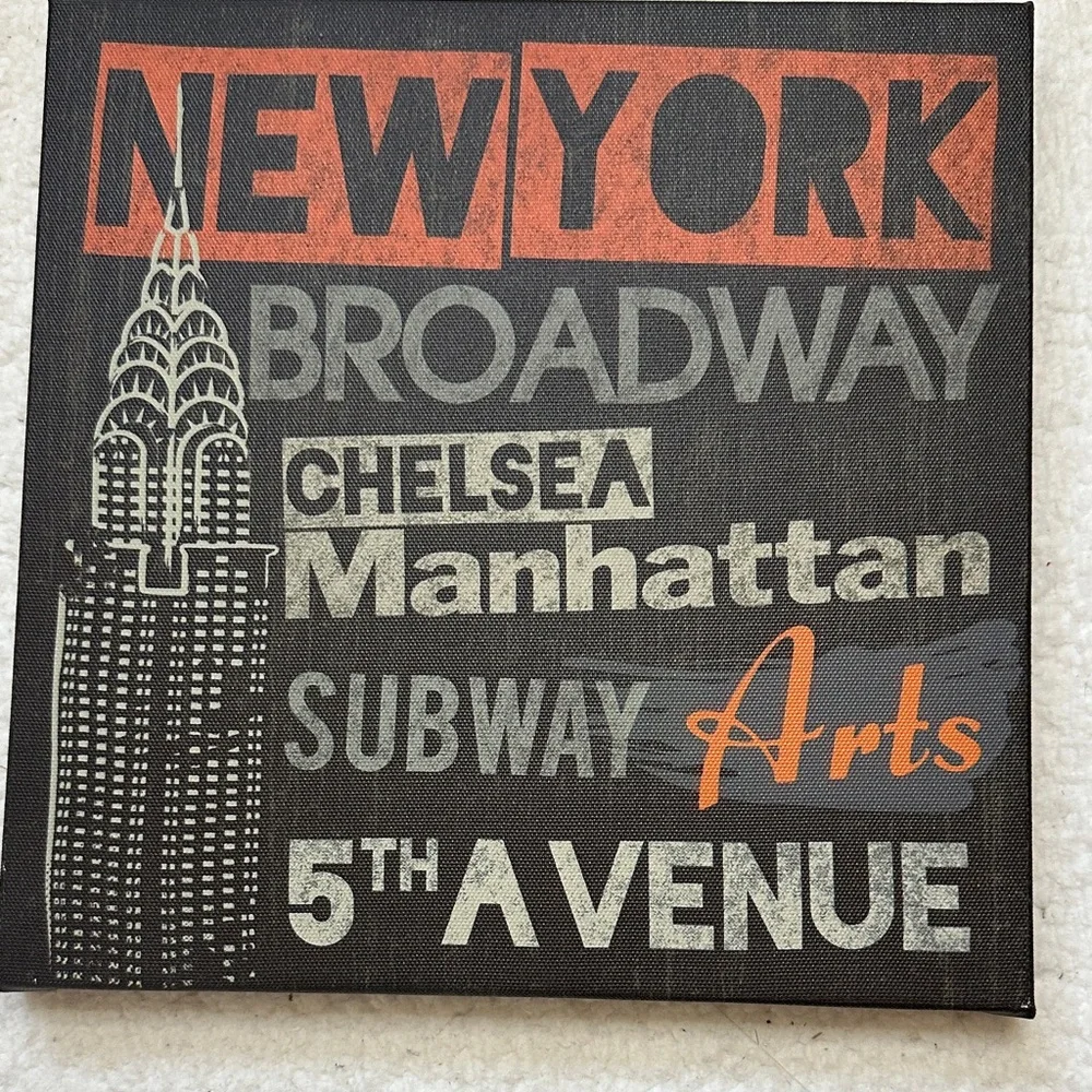 IKEA Cityscape Wall Art Set Canvas Black Yellow Gray New York London Paris